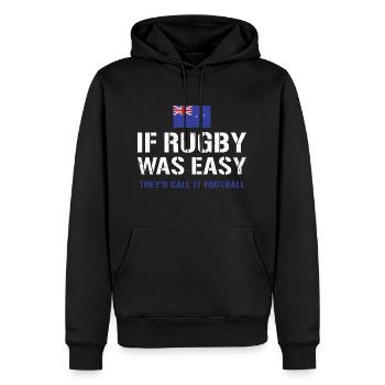If Rugby Was Easy New Zealand Rugby - Männer Premium Bio Hoodie - Schwarz - Vorne - Nico (187cm)