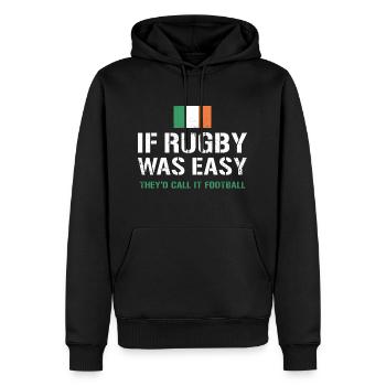 Si le rugby était facile Irlande Rugby - Sweat à capuche Premium bio Homme - noir - Devant - Nico (187cm)