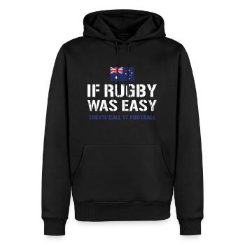 Si le rugby était facile Australie Rugby - Sweat à capuche Premium bio Homme - noir - Devant - Nico (187cm)