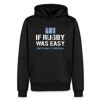 Le rugby était facile, ils l’appelaient football fidji rugby - Sweat à capuche Premium bio Homme - noir - Devant - Nico (187cm)