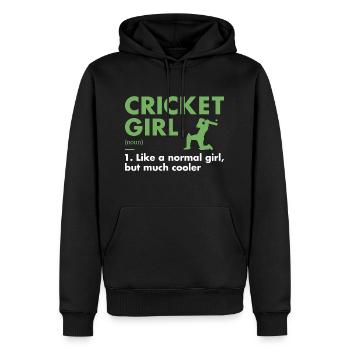 Sport Girl Définition Cricket - Sweat à capuche Premium bio Homme - noir - Devant - Nico (187cm)