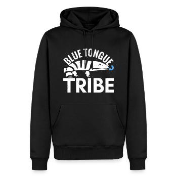 Blauzungen-Eidechse Skinke Glattechse blaue Zunge - Männer Premium Bio Hoodie - Schwarz - Vorne - Nico (187cm)