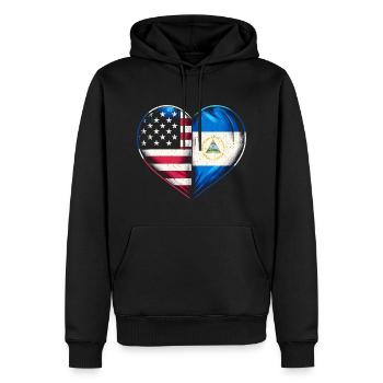 Nationalité du pays du drapeau nicaraguayen États-Unis - Sweat à capuche Premium bio Homme - noir - Devant - Nico (187cm)