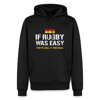 Rugby Easy They'd Call It Football Germany Rugby - Männer Premium Bio Hoodie - Schwarz - Vorne - Nico (187cm)