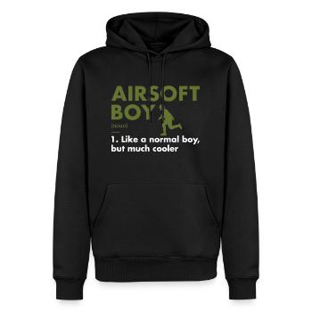 Sport Boy Definition Airsoft - Männer Premium Bio Hoodie - Schwarz - Vorne - Nico (187cm)