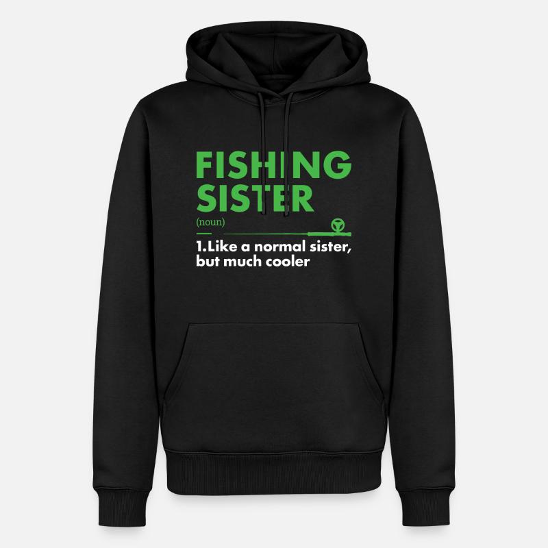 Fisher Sister Définition Pêche - Sweat à capuche Premium bio Homme - noir
