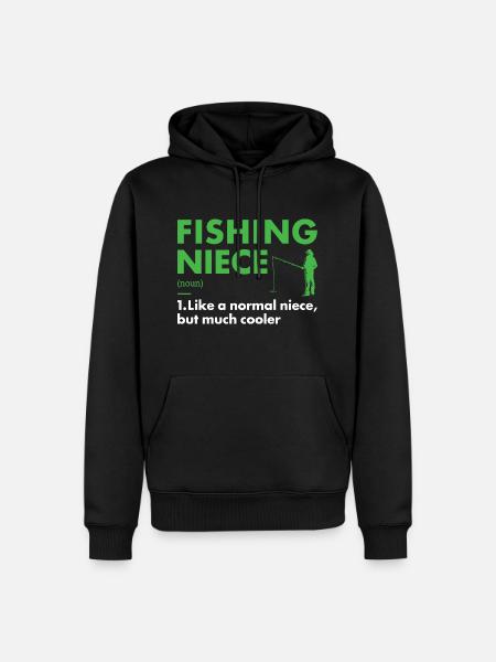 Fisher Niece Definition Fishing - Men’s Premium Organic Hoodie - black