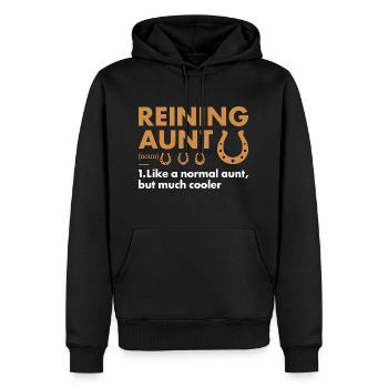 Reiner Aunt Definition Reining - Männer Premium Bio Hoodie - Schwarz - Vorne - Nico (187cm)