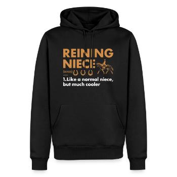 Reiner Niece Definition Reining - Männer Premium Bio Hoodie - Schwarz - Vorne - Nico (187cm)