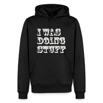 I was doing stuff vintage - Men’s Premium Organic Hoodie - black - Front - Nico (187cm)