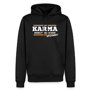 KARMA already takes care of that - definitely T-shirt - Men’s Premium Organic Hoodie - black - Front - Nico (187cm)