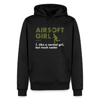 Sport Girl Definition Airsoft - Männer Premium Bio Hoodie - Schwarz - Vorne - Nico (187cm)