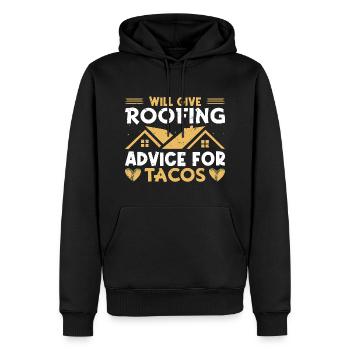 Lustiger Dachdecker Zimmermann Beruf Taco - Männer Premium Bio Hoodie - Schwarz - Vorne - Nico (187cm)