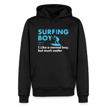 Sport Boy Surfing - Männer Premium Bio Hoodie - Schwarz - Vorne - Nico (187cm)
