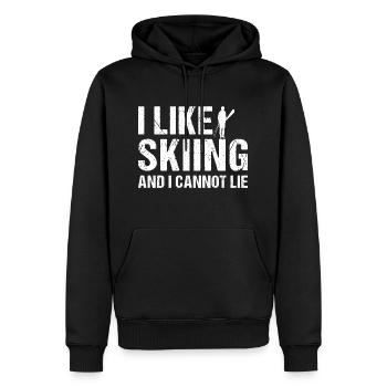 Sport I Like Skiing - Männer Premium Bio Hoodie - Schwarz - Vorne - Nico (187cm)