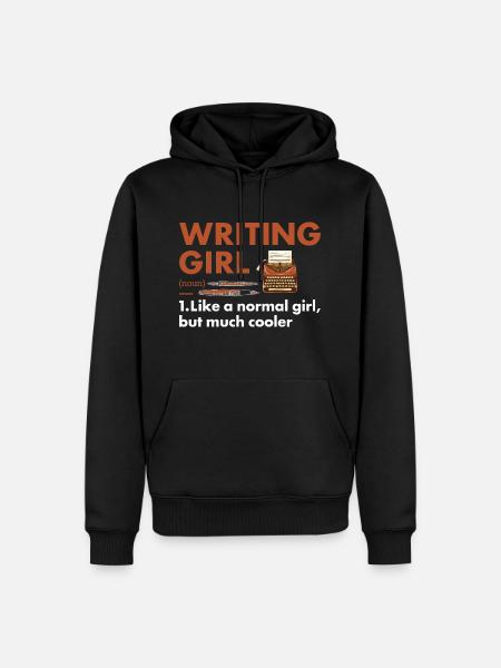 Écrivain Fille Définition Écriture - Sweat à capuche Premium bio Homme - noir