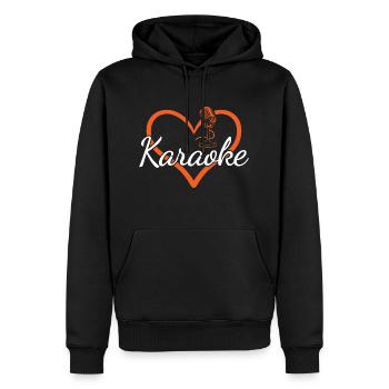 Singer Heart Karaoke - Männer Premium Bio Hoodie - Schwarz - Vorne - Nico (187cm)