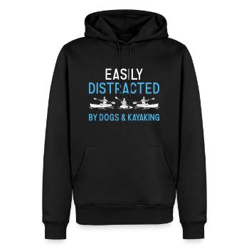 Kayaker Easily Distracted By Dogs And Kayaking - Männer Premium Bio Hoodie - Schwarz - Vorne - Nico (187cm)
