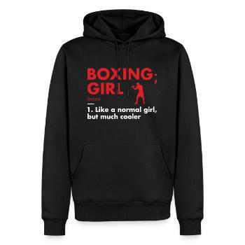Sport Girl Définition Boxe - Sweat à capuche Premium bio Homme - noir - Devant - Nico (187cm)