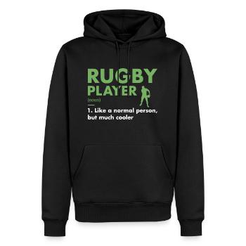 Sport Player Definition Rugby - Männer Premium Bio Hoodie - Schwarz - Vorne - Nico (187cm)