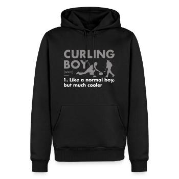 Sport Boy Définition Curling - Sweat à capuche Premium bio Homme - noir - Devant - Nico (187cm)