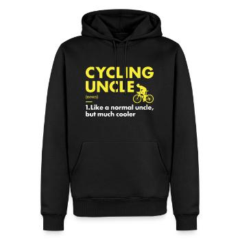 Sport Oncle Cyclisme - Sweat à capuche Premium bio Homme - noir - Devant - Nico (187cm)