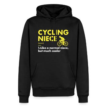 Sport Nièce Cyclisme - Sweat à capuche Premium bio Homme - noir - Devant - Nico (187cm)