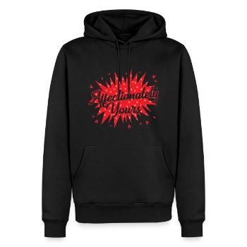 14. Februar Valentinstag-Geschenk Herz Liebe - Männer Premium Bio Hoodie - Schwarz - Vorne - Nico (187cm)