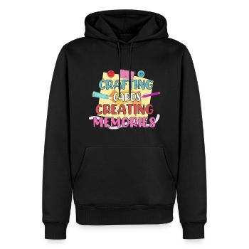 Idée cadeau d’artiste d’artisanat de cartes - Sweat à capuche Premium bio Homme - noir - Devant - Nico (187cm)