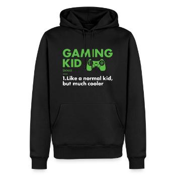 Gamer Kid Définition du jeu - Sweat à capuche Premium bio Homme - noir - Devant - Nico (187cm)