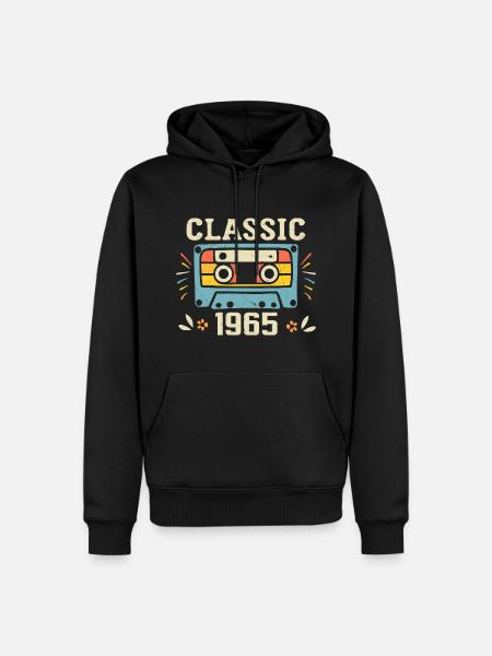 Vintage 1965 Retro Geburtstagskassette 1965 - Männer Premium Bio Hoodie - Schwarz
