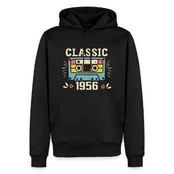 Vintage 1956 Cassette D'anniversaire Rétro 1956 - Sweat à capuche Premium bio Homme - noir - Devant - Nico (187cm)