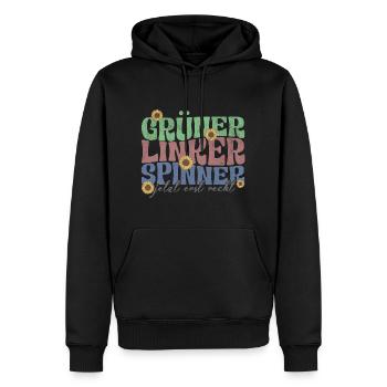 gruener linker spinner - Männer Premium Bio Hoodie - Schwarz - Vorne - Nico (187cm)