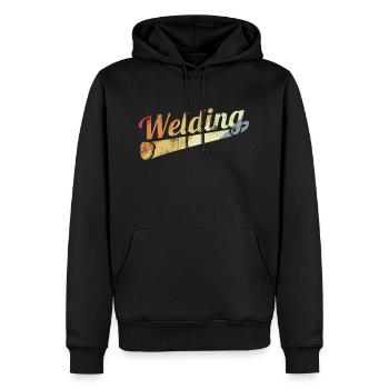 Vintage welding - Men’s Premium Organic Hoodie - black - Front - Nico (187cm)