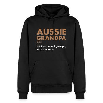 Dog Aussie Grandpa Definition - Men’s Premium Organic Hoodie - black - Front - Nico (187cm)