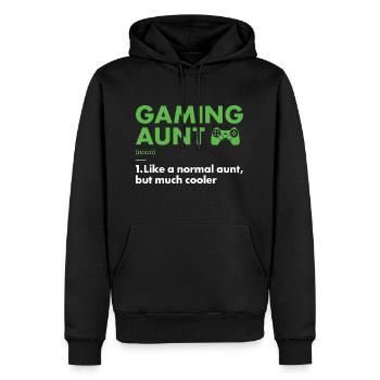 Gamer Aunt Définition Jeux - Sweat à capuche Premium bio Homme - noir - Devant - Nico (187cm)