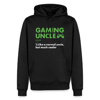 Gamer Uncle Definition Gaming - Männer Premium Bio Hoodie - Schwarz - Vorne - Nico (187cm)