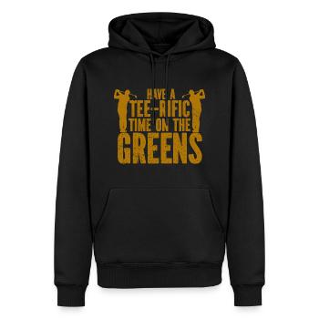 Golf - Golfclub Goldspieler Birdie Elite Luxus - Männer Premium Bio Hoodie - Schwarz - Vorne - Nico (187cm)
