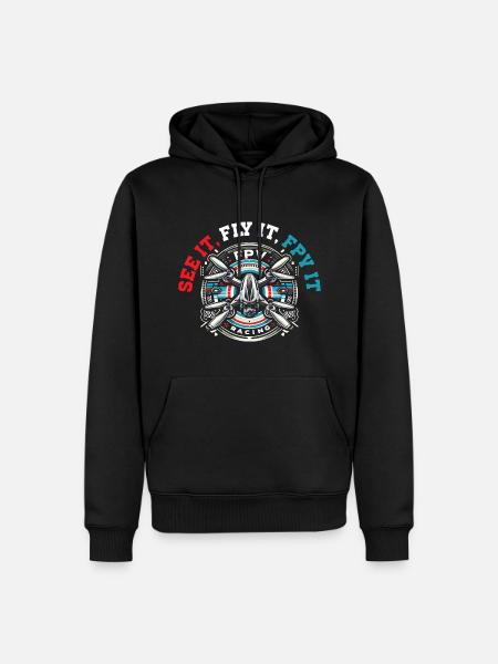 FPV drone pilot, remote control - Men’s Premium Organic Hoodie - black