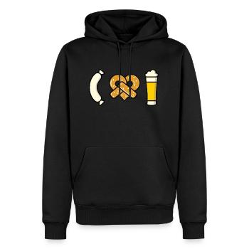 Festival bavarois Beer Design Drôle J’aime la bière - Sweat à capuche Premium bio Homme - noir - Devant - Nico (187cm)
