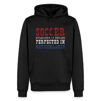 Pays-Bas Football Néerlandais Football Pays-Bas - Sweat à capuche Premium bio Homme - noir - Devant - Nico (187cm)