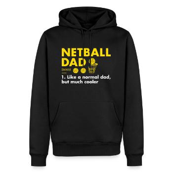 Définition de papa sportif Netball - Sweat à capuche Premium bio Homme - noir - Devant - Nico (187cm)
