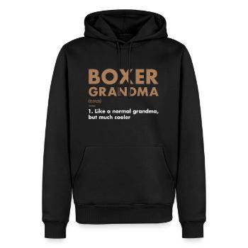 Boxer Grandma Definition - Männer Premium Bio Hoodie - Schwarz - Vorne - Nico (187cm)