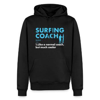 Coach sportif Surf - Sweat à capuche Premium bio Homme - noir - Devant - Nico (187cm)