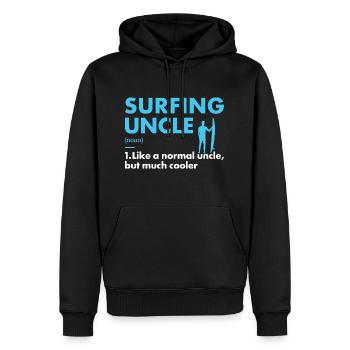 Sport Oncle Surf - Sweat à capuche Premium bio Homme - noir - Devant - Nico (187cm)
