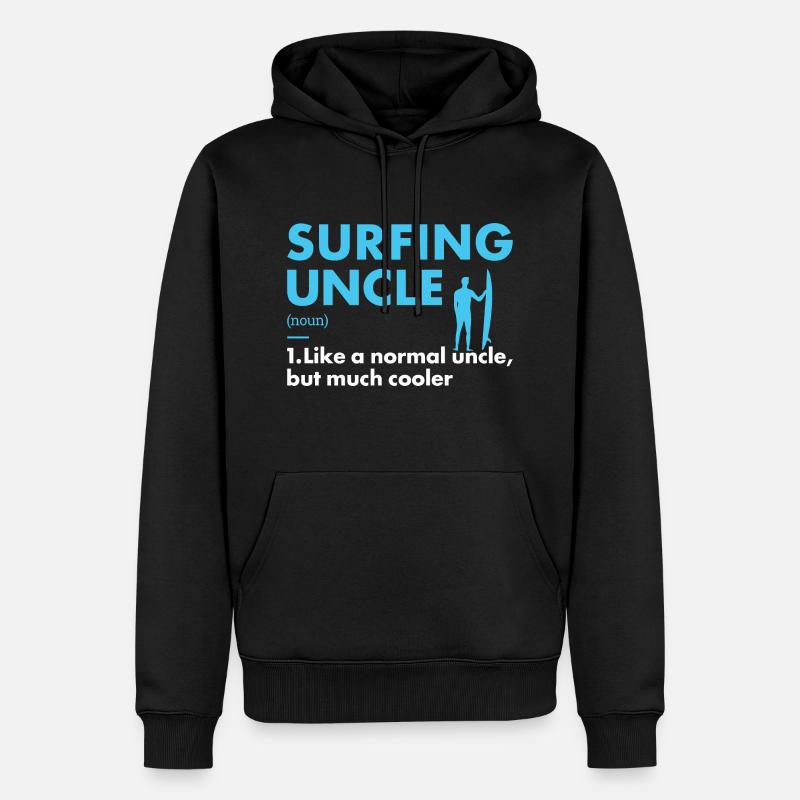 Sport Oncle Surf - Sweat à capuche Premium bio Homme - noir