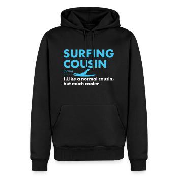 Sport Cousin Surf - Sweat à capuche Premium bio Homme - noir - Devant - Nico (187cm)