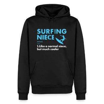 Sport Nièce Surf - Sweat à capuche Premium bio Homme - noir - Devant - Nico (187cm)