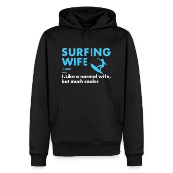 Sport Wife Surfing - Männer Premium Bio Hoodie - Schwarz - Vorne - Nico (187cm)