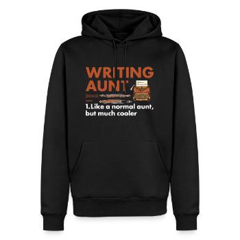 Writer Aunt Definition Writing - Men’s Premium Organic Hoodie - black - Front - Nico (187cm)
